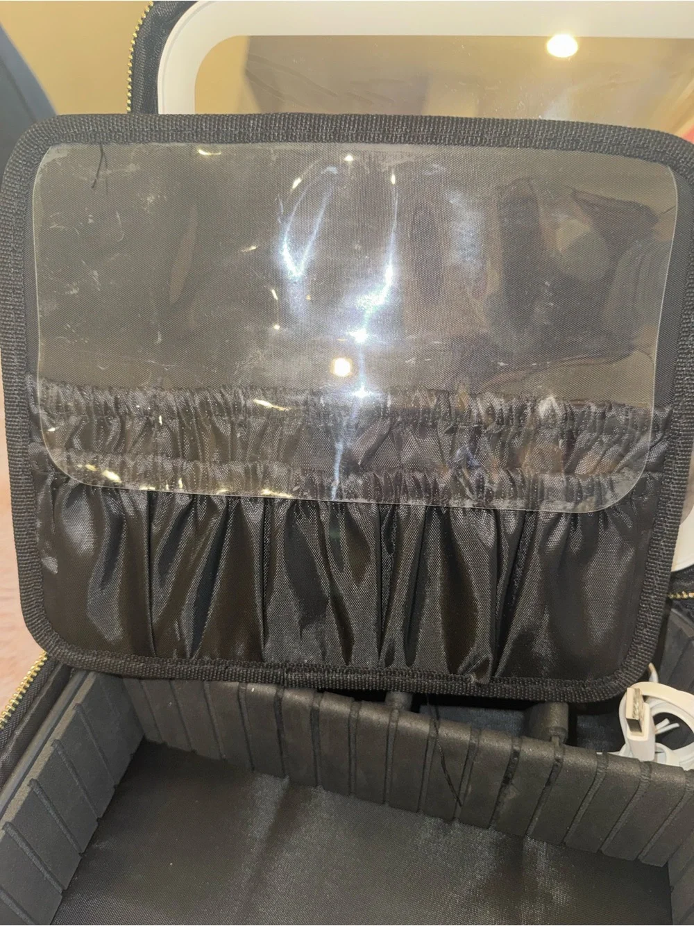 Travel Makeup Toiletry Case with Lighted Mirror and Jewelry Case